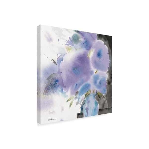 Sheila Golden 'Purple Flowers Square' Canvas Art,14x14